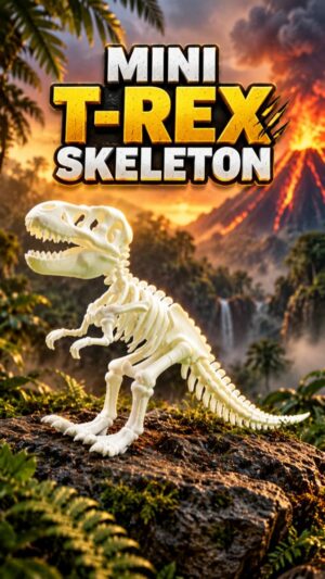 Mini T-Rex skeleton 3D-printed dinosaur model